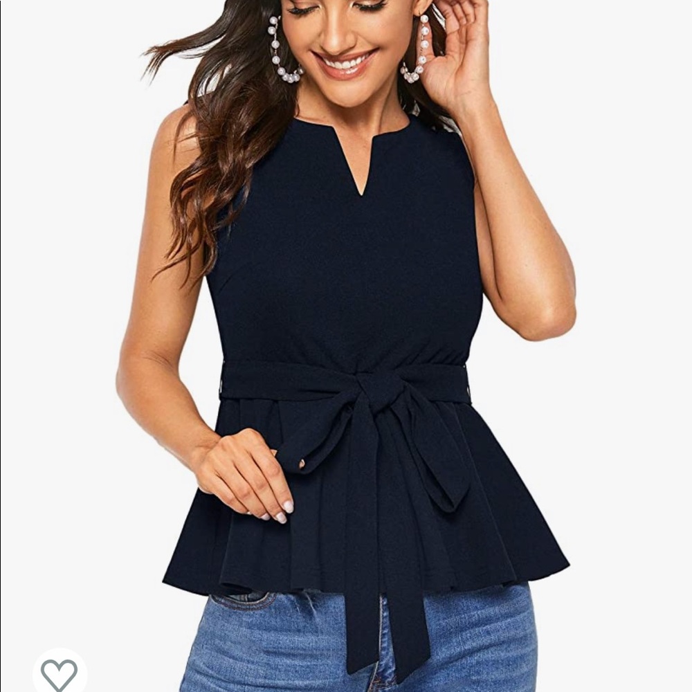 NWOT Blue Peplum Blouse